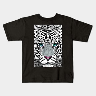 Panthera Leopard/Tiger Hybrid Face Illustration Kids T-Shirt